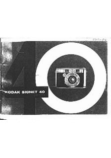 Kodak Signet 40 manual. Camera Instructions.